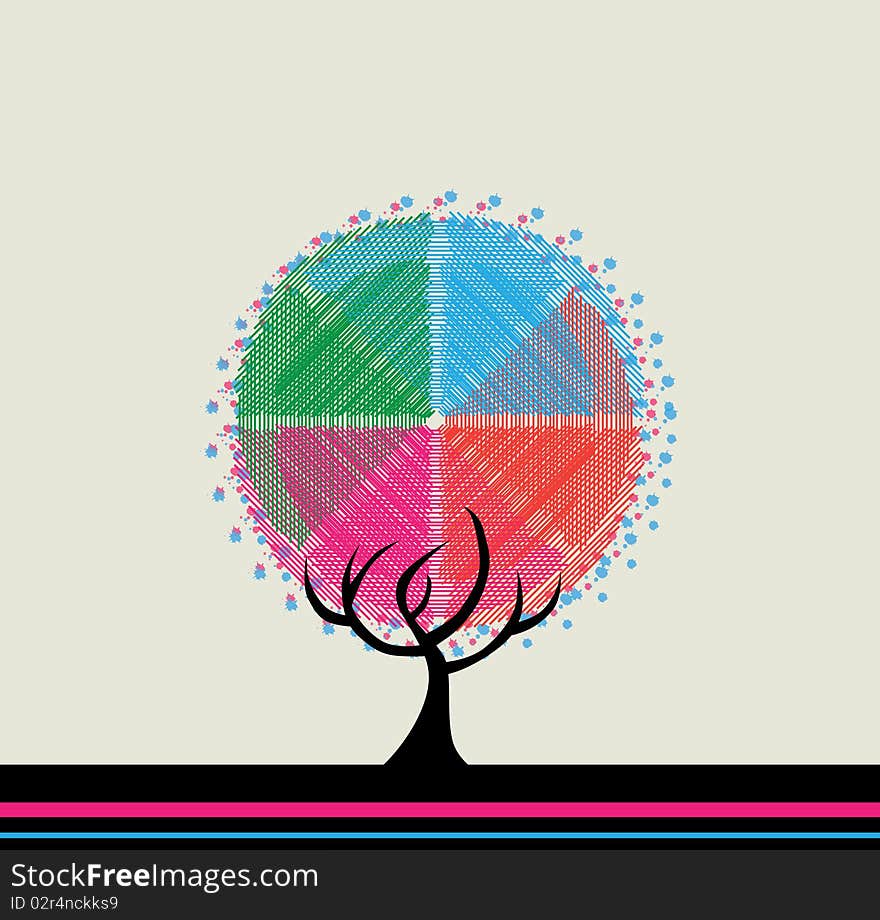 Abstract Multicolor Tree