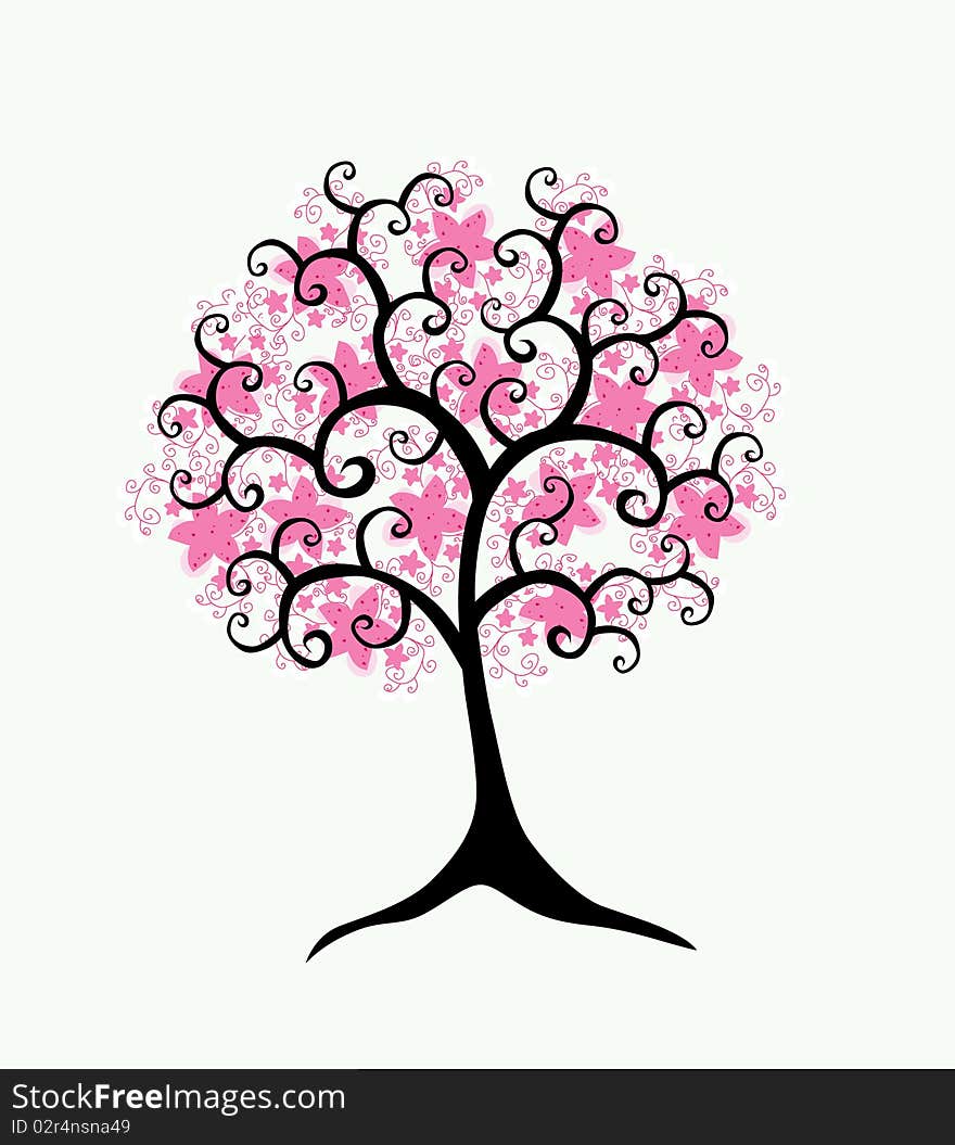 Abstract floral tree