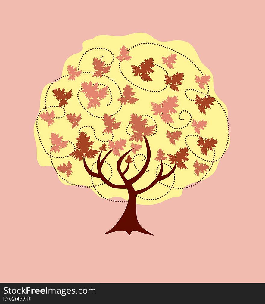 Abstract autumn tree, symbol of nature