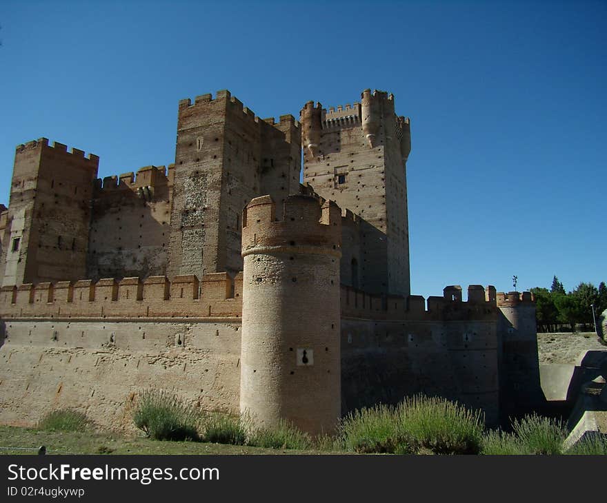 View of the Mota castle in Medina del Campo in Valladolid in Spain