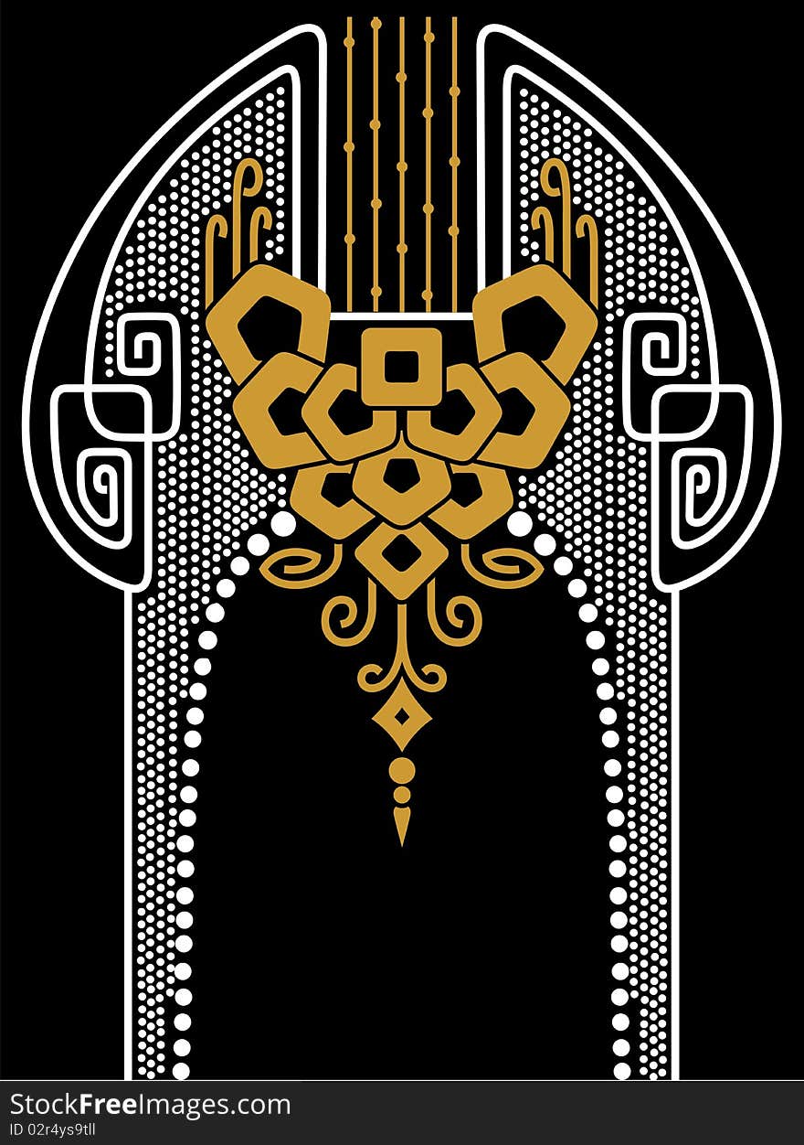 Decorative element for design on the black background