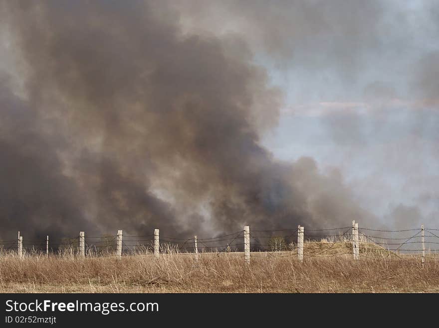 Smoke Over A Burning Field