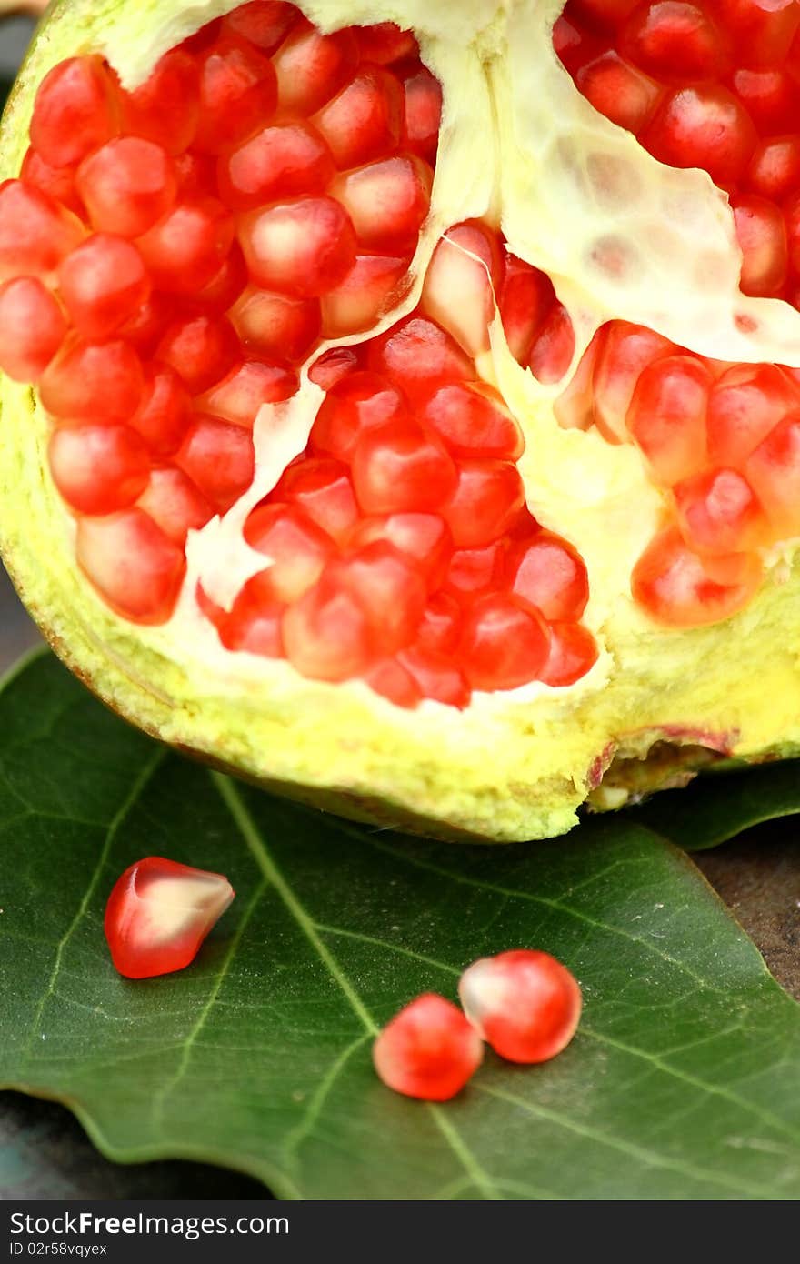 The inside of a pomegranate. one of the Jewish new year traditions. The inside of a pomegranate. one of the Jewish new year traditions.