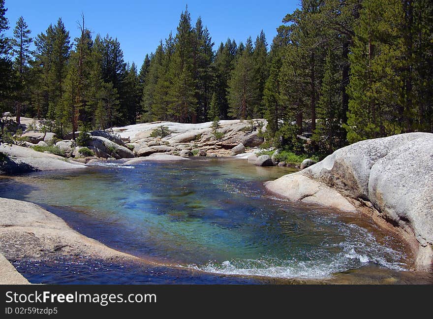 Yosemite national park - Lyell Fork river. Yosemite national park - Lyell Fork river