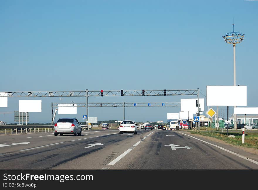 Movement on a transport highway in a city