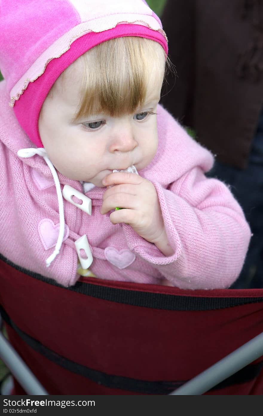 A little girl with big blue eyes. A little girl with big blue eyes