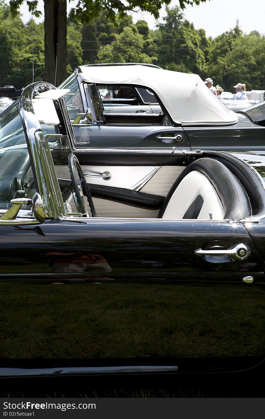 Vintage convertibles during an exhibition