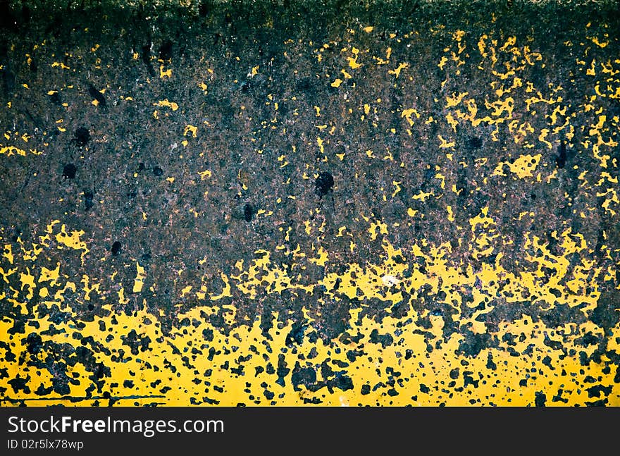 Texture of rusty metal, yellow colored