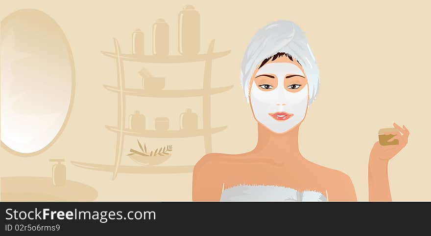 Healthy Girl With Facial Mask