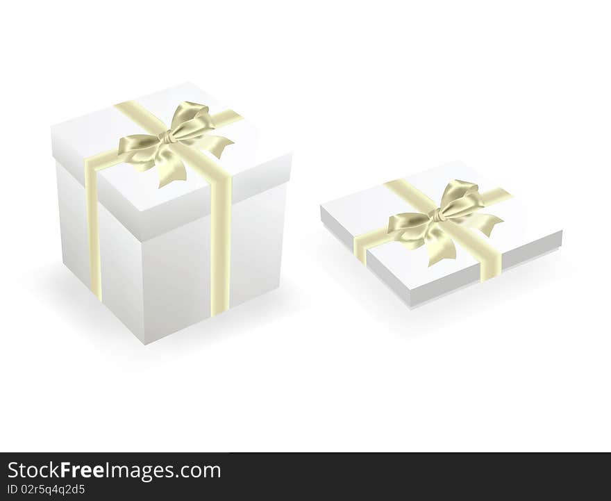 Two celebratory boxes on a white background. Two celebratory boxes on a white background