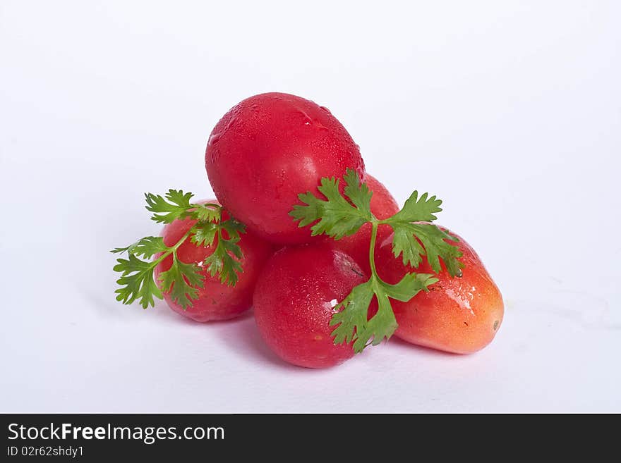 Thai fruit on the white background