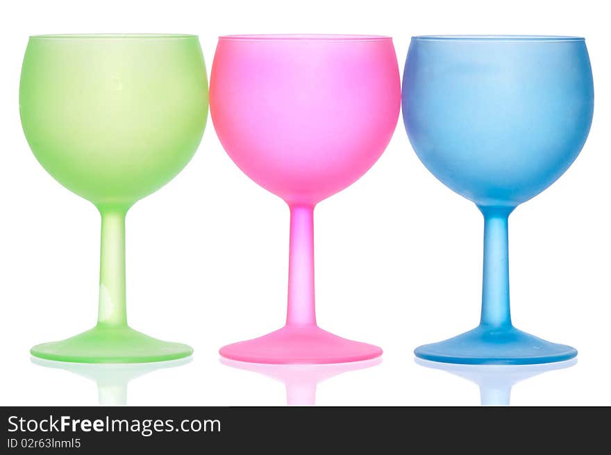 Colored wine glasses