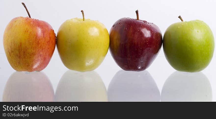 Close up shot of a set of Apple