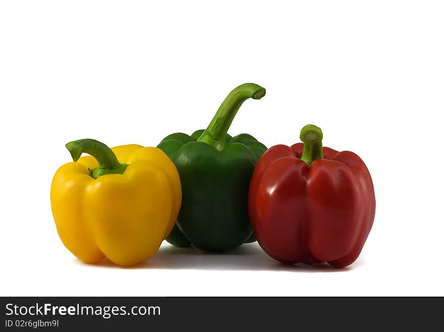 Three Peppers Isolated On White Background