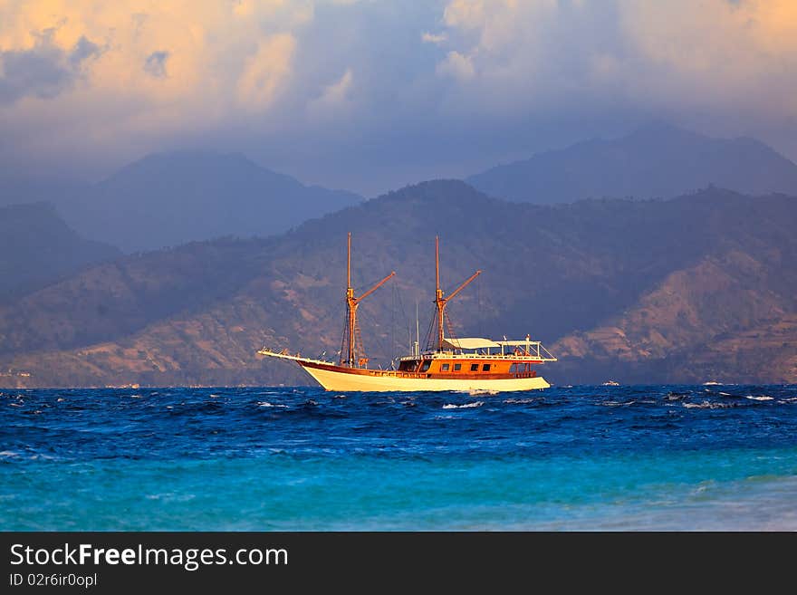 Vintage Frigate sailing