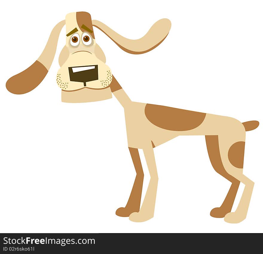 Dog with large ears. Vector illustration