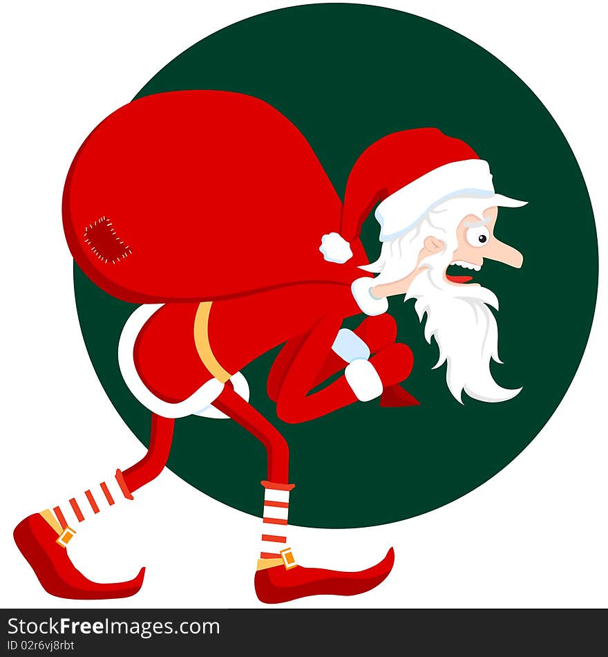 Old Santa. A vector illustration