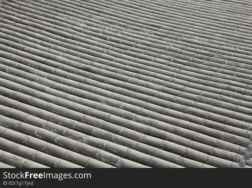 Tile roof structure composed of repeating lines. Tile roof structure composed of repeating lines.