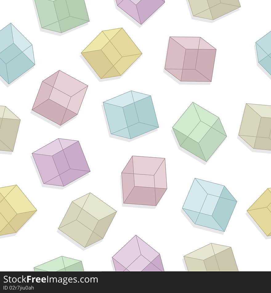 Cubes seamless pattern swatch with clipping mask