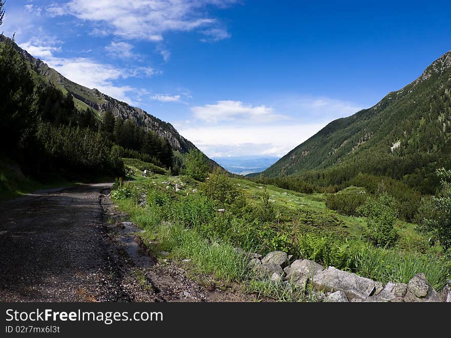 View of the Pirin mountains - in the Bulgarian Balkans. View of the Pirin mountains - in the Bulgarian Balkans