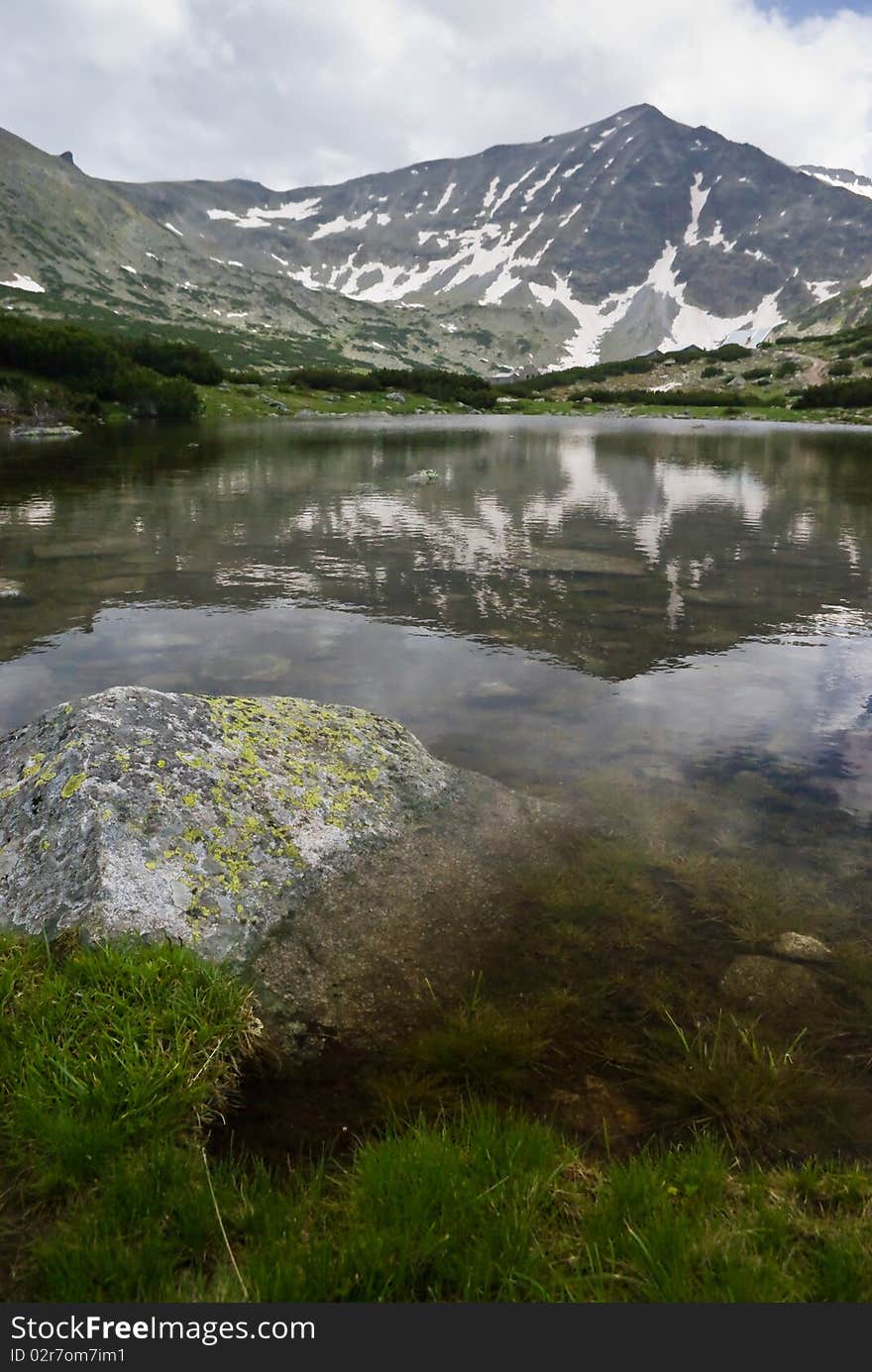 A mountain reflecting in pond - Bulgarian Balkans. A mountain reflecting in pond - Bulgarian Balkans