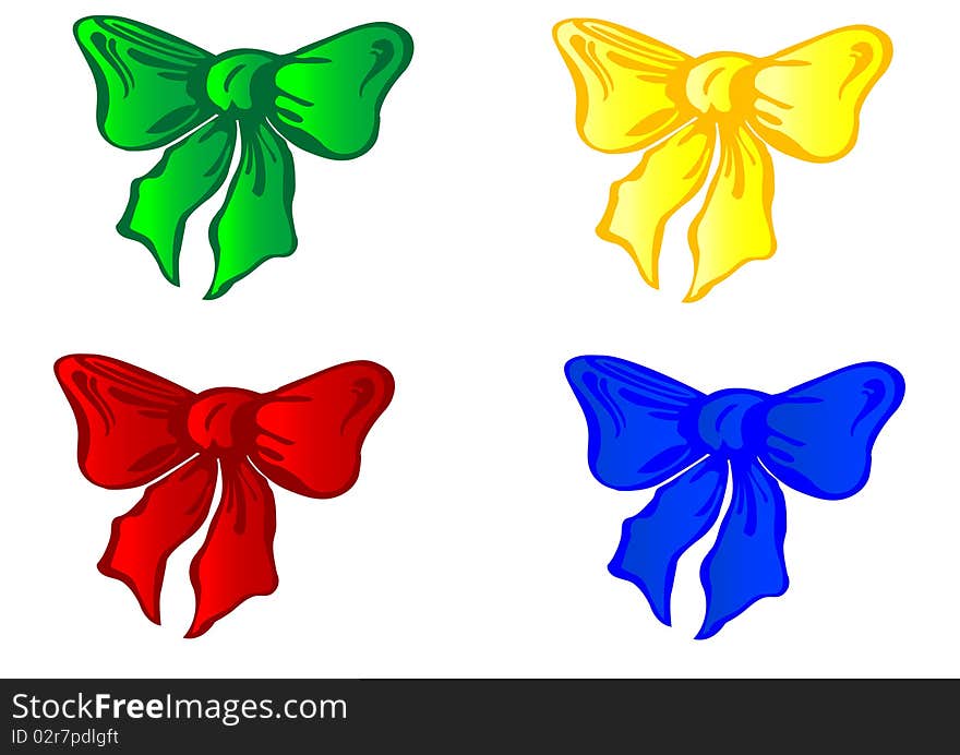 Vector illustration a colour bow on a white background