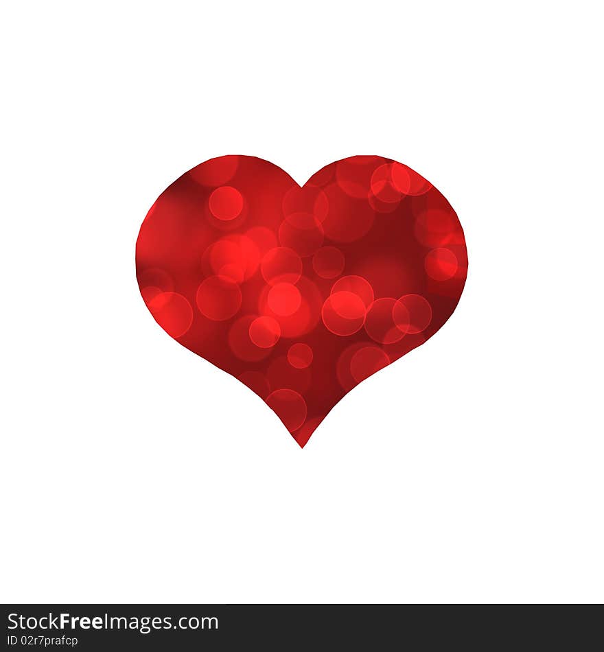 A big red heart with like bubbles or blurs patterns inside. A big red heart with like bubbles or blurs patterns inside