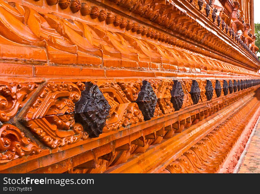 The Temple wall in the bangkok. The Temple wall in the bangkok