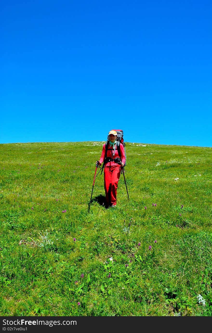 Young Woman Hiking