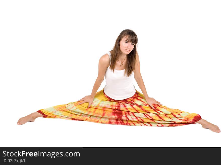 Girl doing splits studio shot