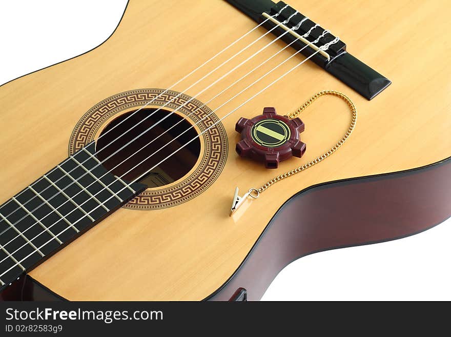 Acoustic Guitar And A Tuning Fork