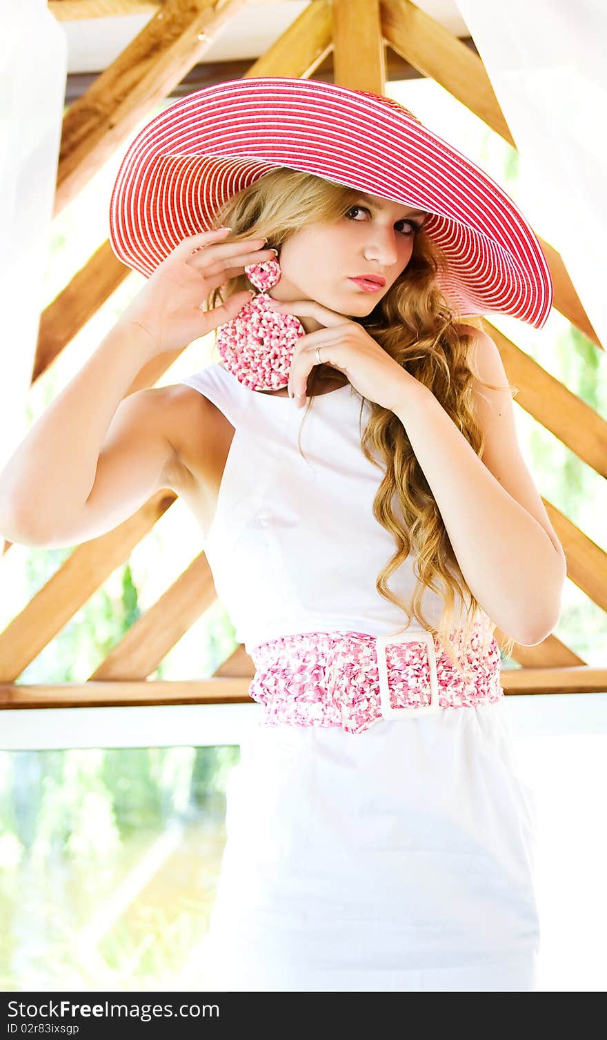 Beautiful young women in a white dress. Beautiful young women in a white dress