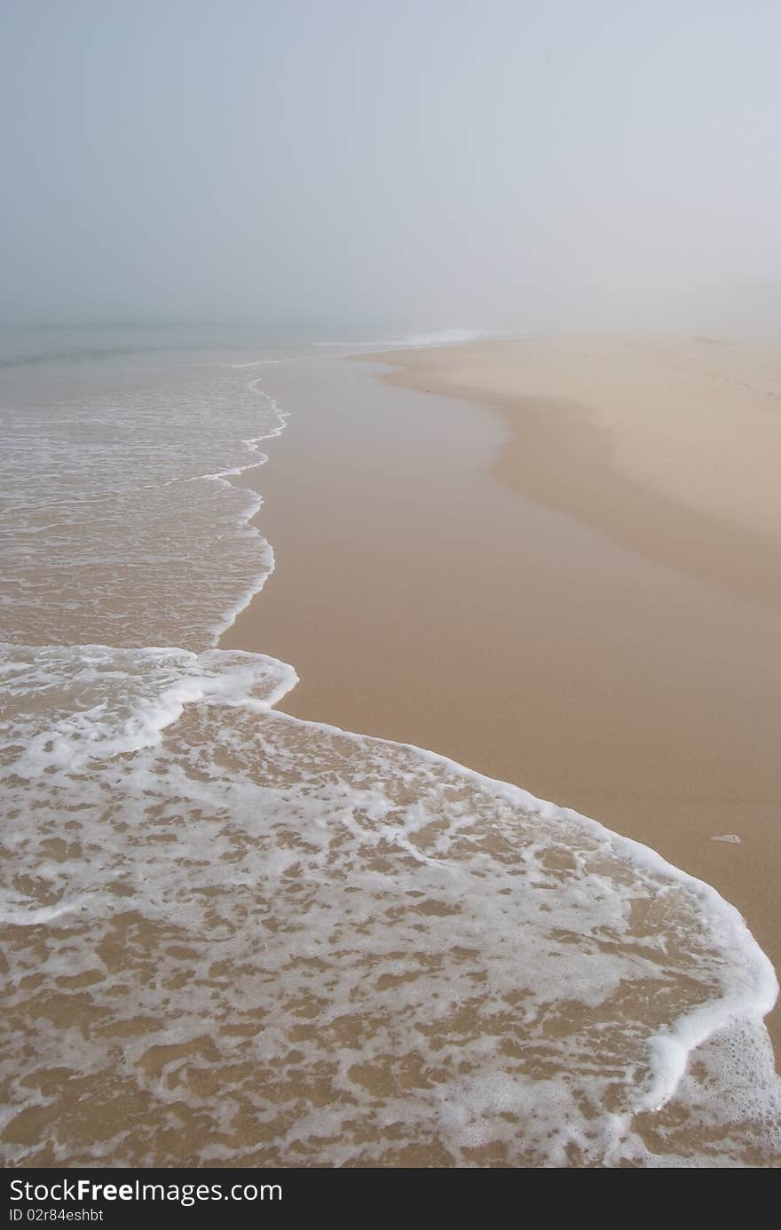 Misty beach