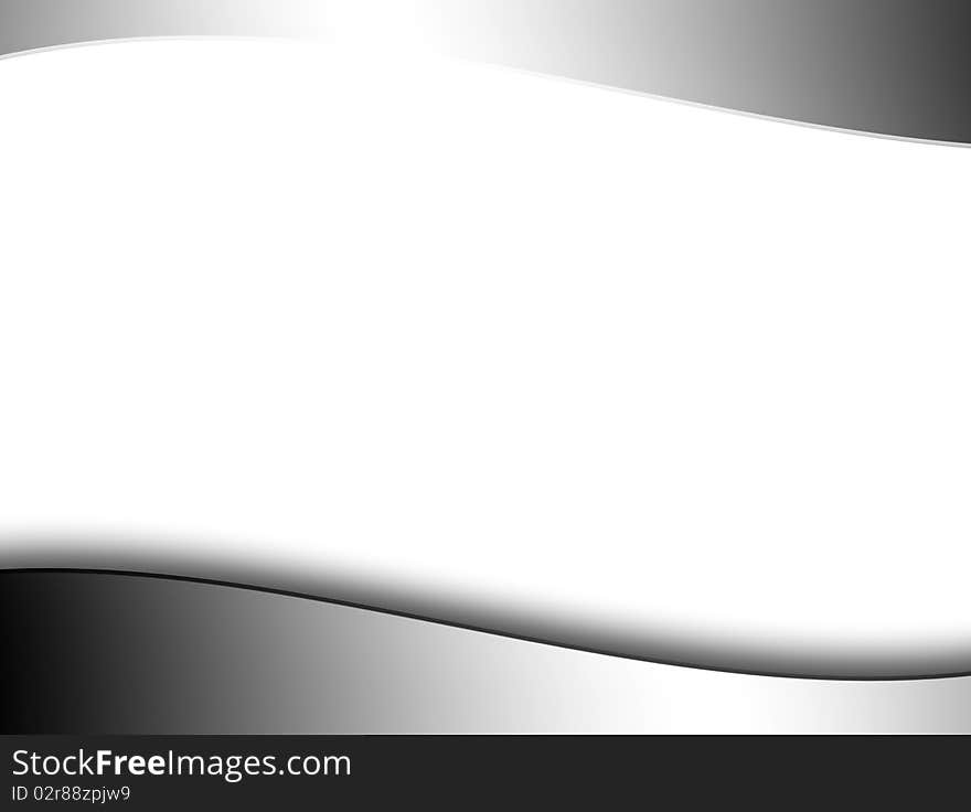 Chrome waves with white space to insert text or design, modern background. Chrome waves with white space to insert text or design, modern background