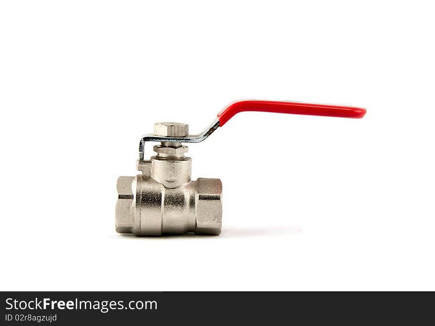 Studio shot of the red tap isolated on white