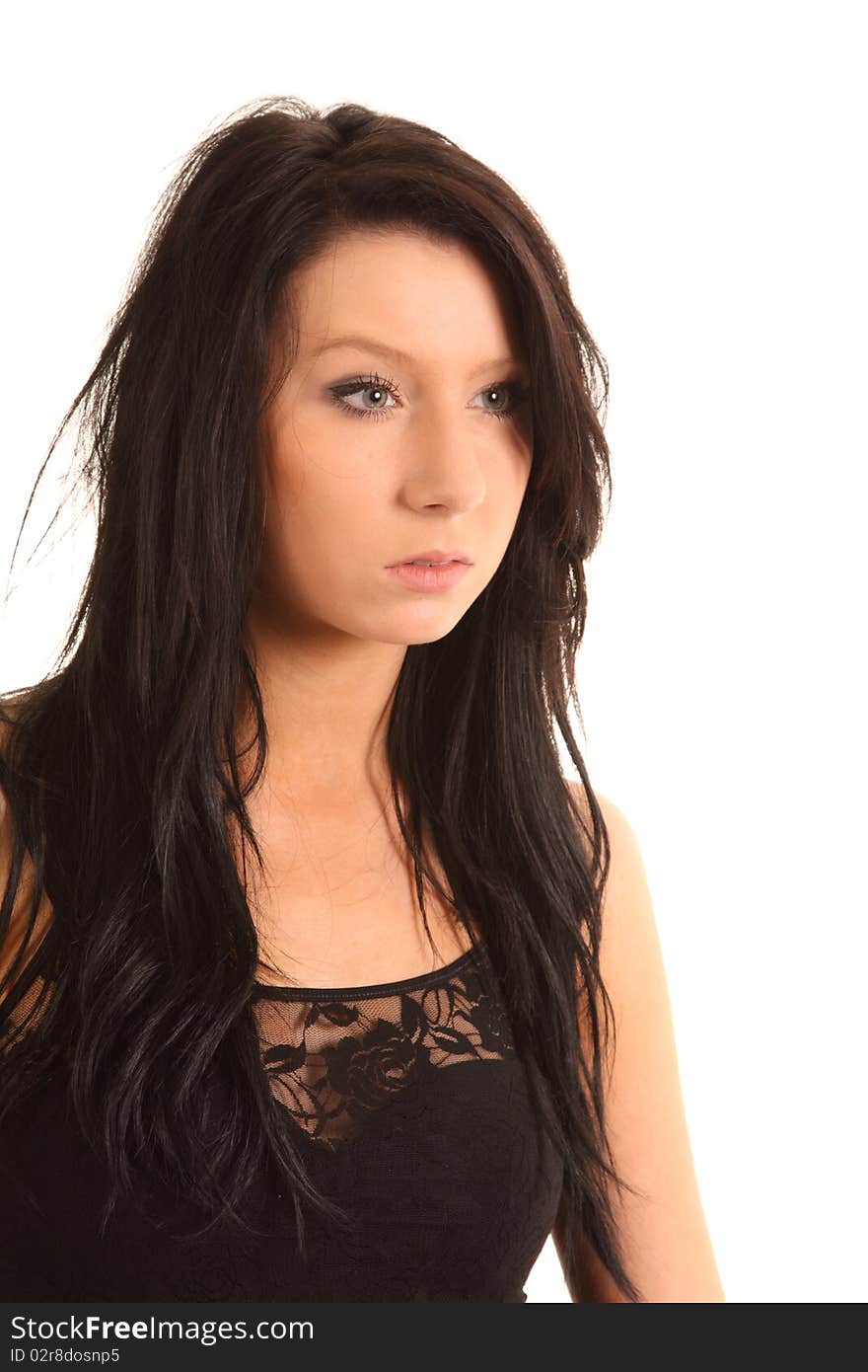 Attractive young woman with a serious look on here face. Attractive young woman with a serious look on here face