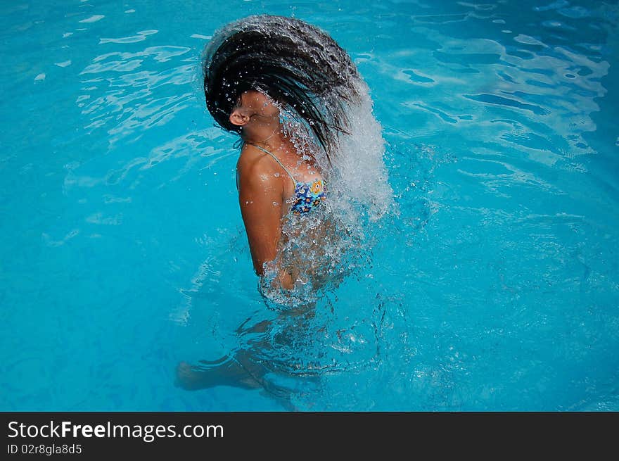 Having Fun In A Swimming Pool