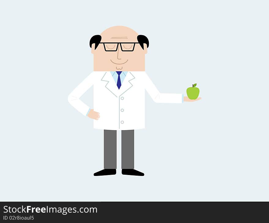 Doctor Holding Apple