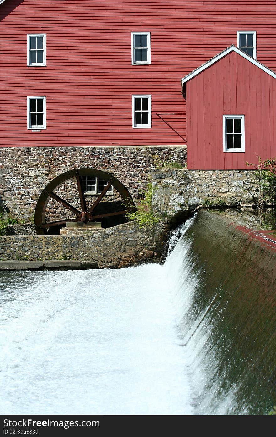 A old grist mill on a river