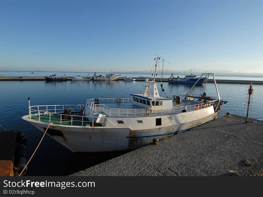 Ferry port in Sardinia, Italy