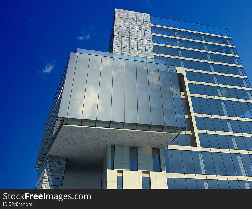 Modern building on a background sky