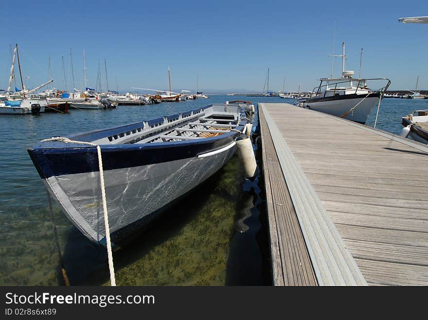 Boat end port in Sardinia, Italy