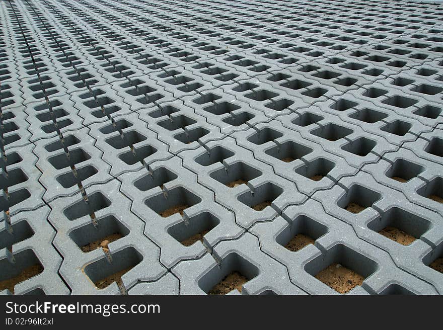 Permeable Pavers (Lawn grid) of reinforced concrete structures