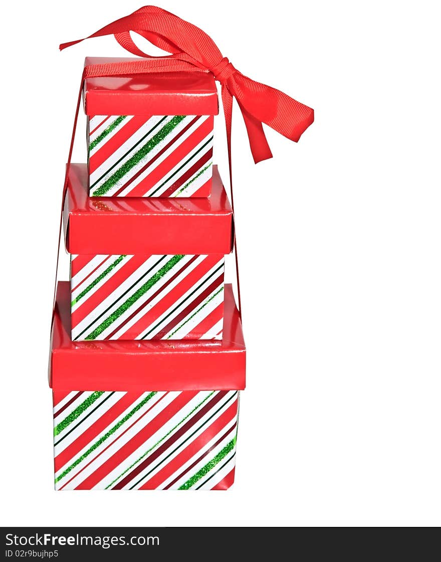 Three Gift Boxes with Ribbon