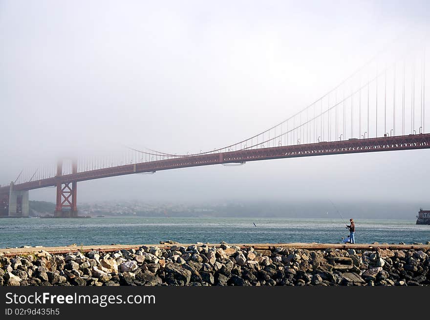 Fishing by the Golden Gate