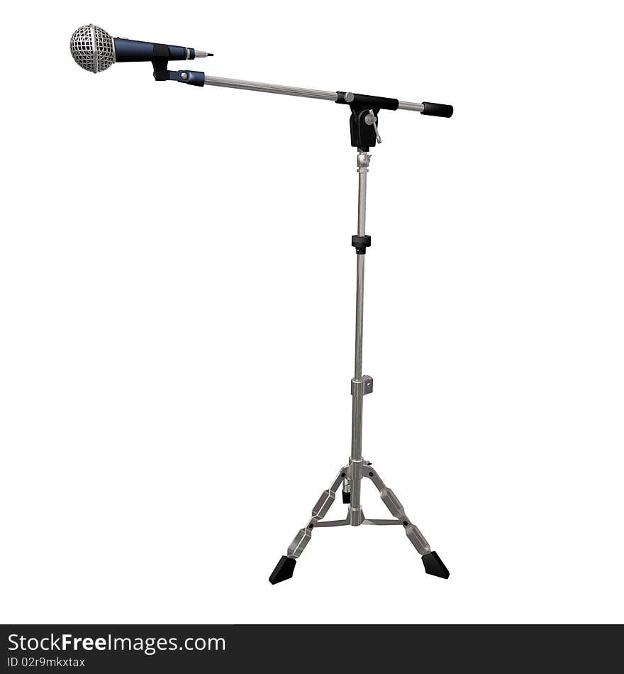 Microphone On A White