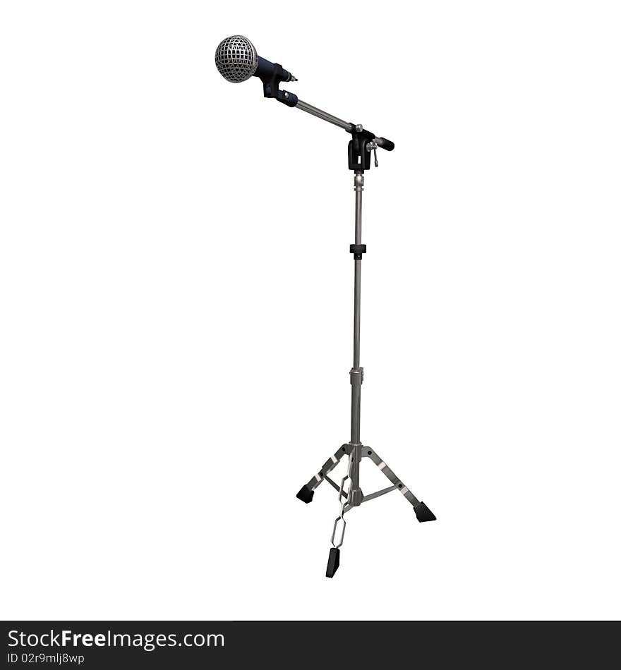 Microphone on a white