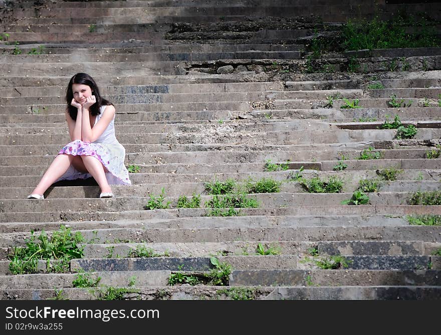 The girl on ladder