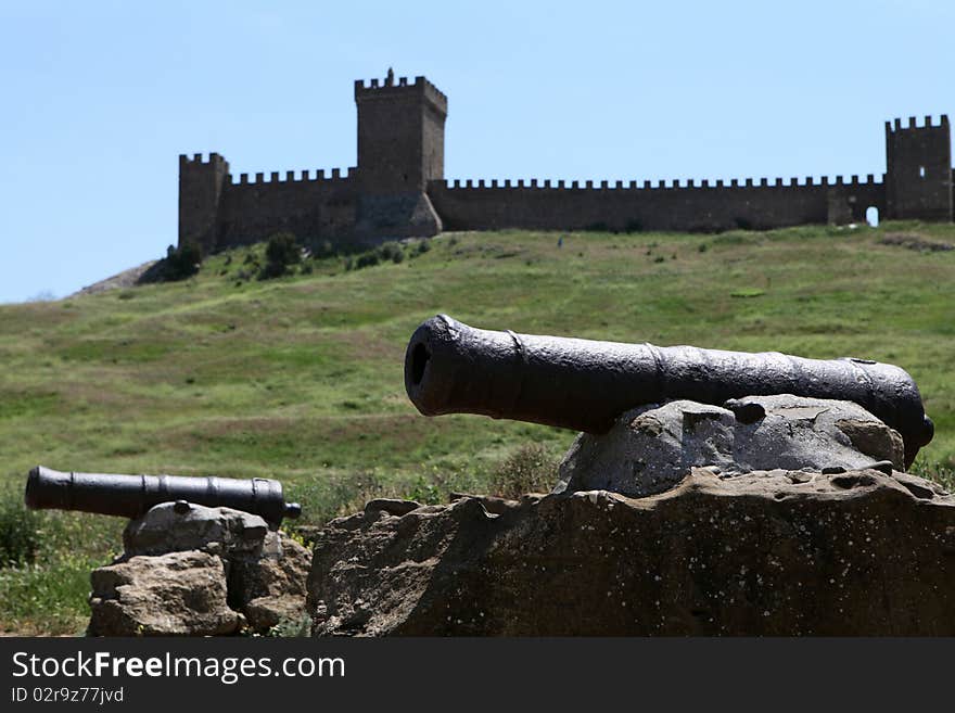 Ruins of The Genoa Fortress in Sudak, Crimea