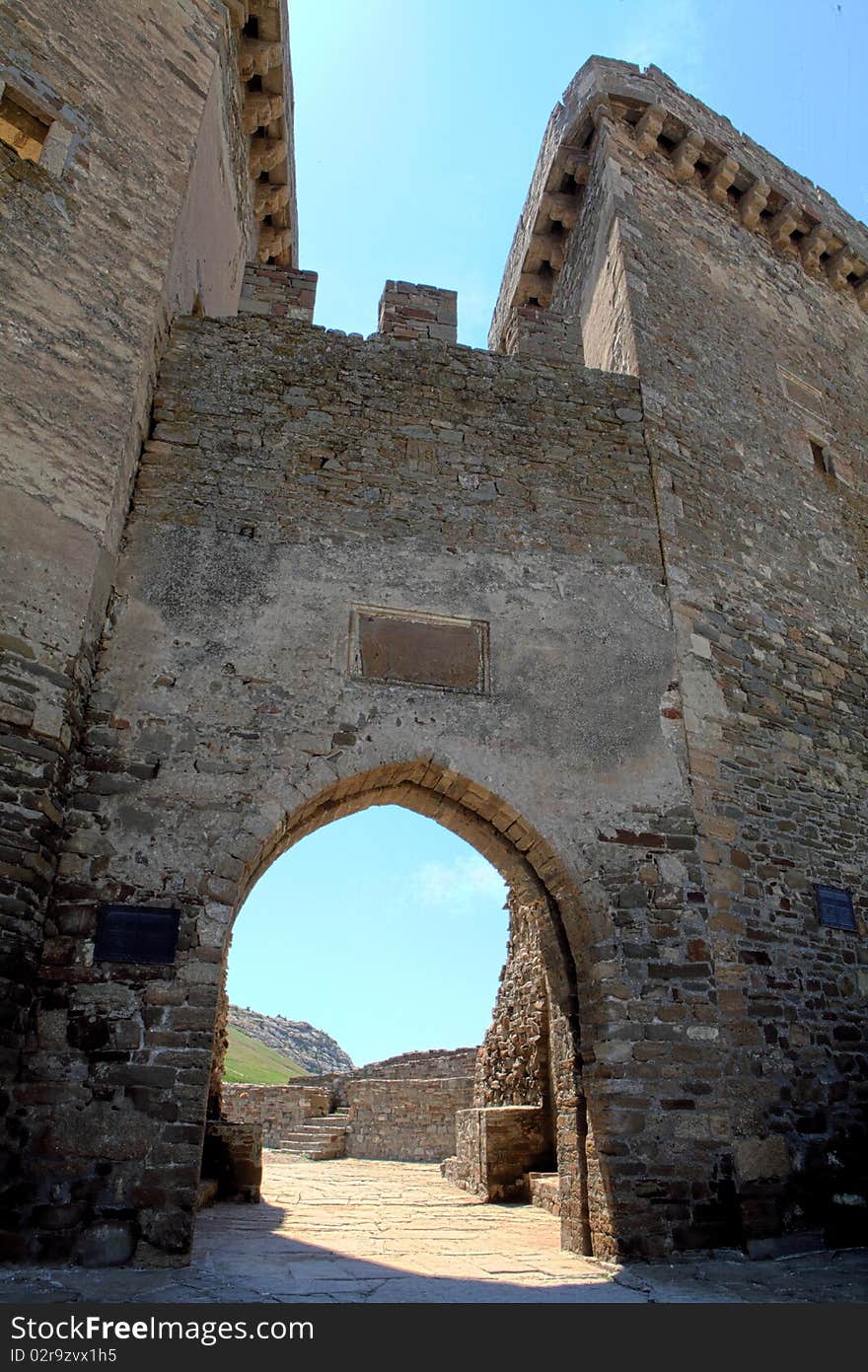 Ruins of The Genoa Fortress in Sudak, Crimea